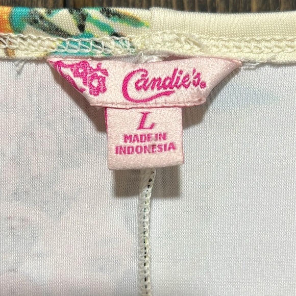 Candies Floral Mini Dress L Vintage Floral Sundress Boho Stretch Flare Y2K Chic - Picture 6 of 10